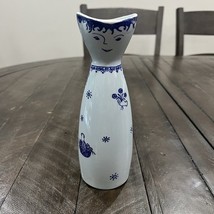 Vintage Stavangerflint Norway Blue Clay Stoneware Lady Vase Signed Kari ... - $553.99 MXN