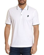 Robert Graham Men&#39;s Supima Cotton Pixels Knit Reg Fit Polo Shirt White-XL - £39.08 GBP