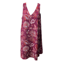 Loft Shift Dress Paisleu Paisley Floral V Neck Sleeveless Chiffon M BOHO Lined - £15.10 GBP