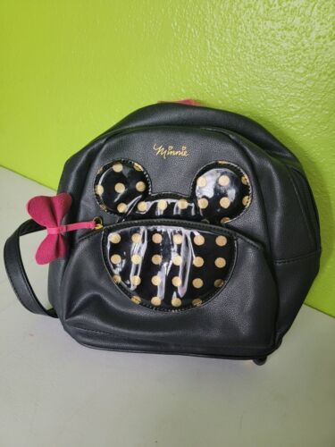 Dani by Danielle Nicole Disney Minnie Mouse Gold Polka Dot Mini Black Ba... - $32.27