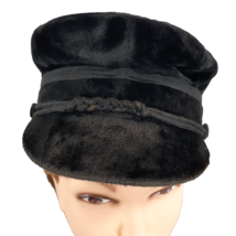 Vintage Brown Faux Fur Womens Hat Cap Braided Rope Trim on Brim Flap for... - £18.60 GBP