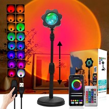 Sunset Lamp Projector Led Lights App Remote, Sunset Light 16 Colors Night Light  - £14.93 GBP