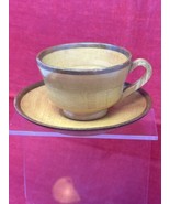 Vintage MCM Mid Century Hand Made Wooden Wood Tea Coffee Cup &amp; Saucer Set - £11.01 GBP