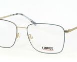 CINQUE Por VISTAN 11030 3 Azul / Oro Gafas Gafas Marco De Metal 55-17-140mm - $73.26