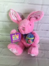 Main Joy Limited Pink Bunny Rabbit Plush Stuffed Animal Small Velvet Ears Feet - £24.79 GBP