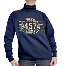 Retro 90s M Sutton Home Winery Turtleneck Sweatshirt Black Gold White Zi... - $72.41