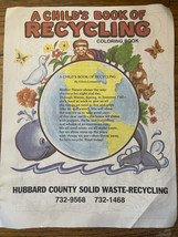 A Child&#39;s Book of Recycling Coloring Book NEW 1990 by Steve Moore Solid ... - $5.00