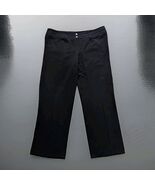 Armani Collezioni Womens Sz 12 Black Wool Dress Pants Zip Flat Front - $34.64