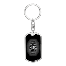 Awesome Mom Gets Hugs White  Stainless Steel or 18k Gold Premium Swivel Dog Tag - £30.32 GBP+