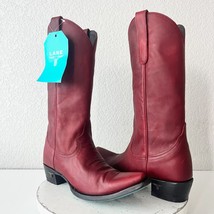 Lane EMMA JANE Womens Cowboy Boots Size 8.5 Red Leather Western Cowgirl 13&quot; Tall - $178.20