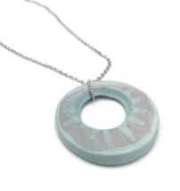 Large Statement Pendant Necklace For Women, Artisan Ceramic Jewelry - £38.32 GBP