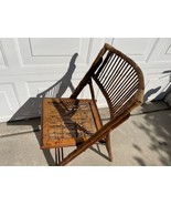 Tortoise Bamboo Folding Chair Vintage Mid Century Deck Patio Wood - £136.89 GBP