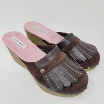 TOMMY HILFIGER GIRL Womens Size 6.5 M Tassel Kiltie Clogs Leather Shoes  - £22.71 GBP