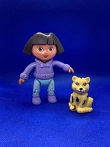 Dora the Explorer Toy Figure Jointed Arms and Legs Purple and Blue Winter Outfit - £4.57 GBP