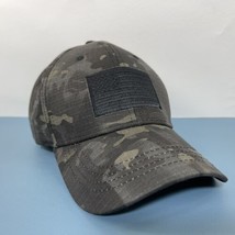 Mens Dark Camouflage Tactical Adjustable Baseball Cap with Black America... - $8.55