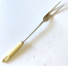 Vintage Ekco USA Meat Fork Chromide Plated Forged Steel Cream Handle - £10.23 GBP