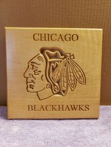 NHL Team Chicago Blackhawks Carved Wood Wall Art Decor - £27.69 GBP