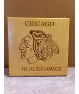 NHL Team Chicago Blackhawks Carved Wood Wall Art Decor - £27.69 GBP