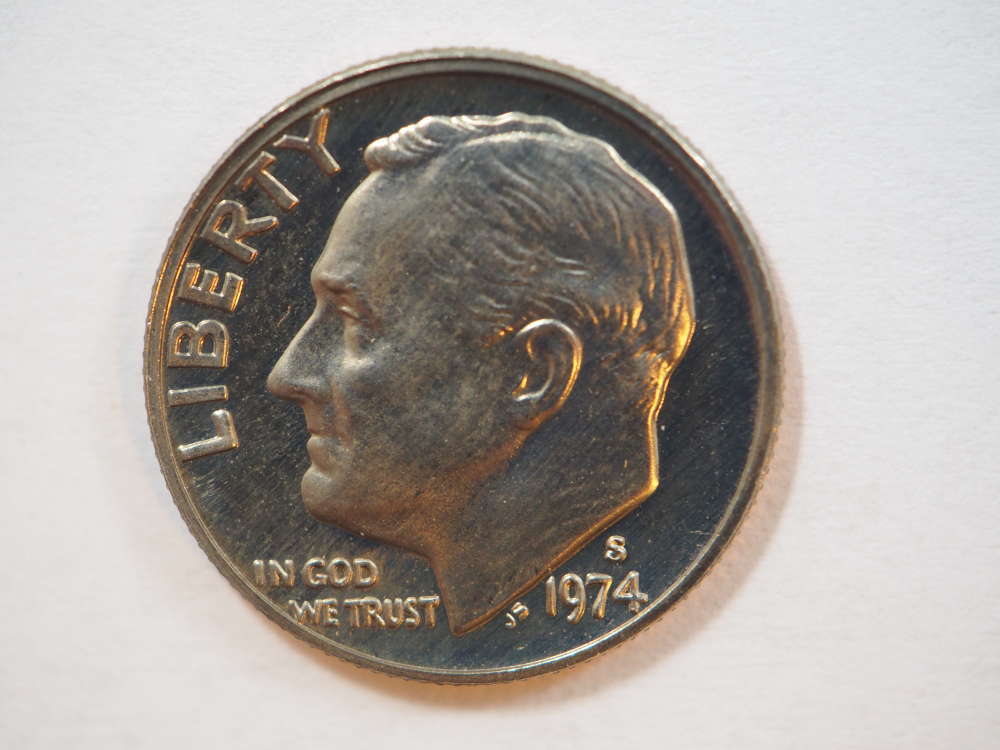 1974 S Roosevelt Dime Clad Proof - SKU 34-0433-USDM-PR - $3.97