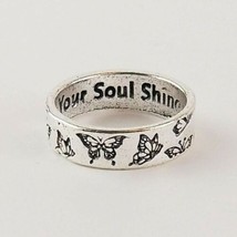 Do What Makes Your Soul Shine Silver Butterfly Ring Size 7.5 Fashion Jewelry