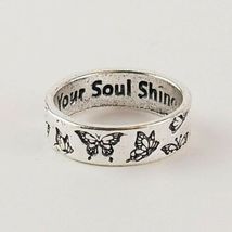 Do What Makes Your Soul Shine Silver Butterfly Ring Size 7.5 Fashion Jewelry image 3
