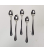 5 Cambridge Stainless Steel Iced Tea Spoons Shell Flatware 7 1/4&quot; Iced T... - £9.61 GBP