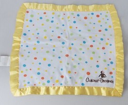 Curious George Dreamer Lovey Security Baby Blanket Colorful Polka Dot Monkey  - £9.20 GBP