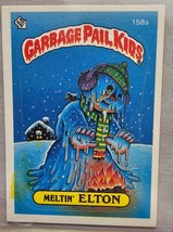 Garbage Pail Kids 1986 Series 4 158a Meltin&#39; Elton Black Yellow Snow Error - $116.88