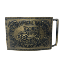 Ford Model T Recored Detroit Automobile Brass Belt Buckle - £11.94 GBP