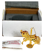 danbury mint 1992 24k gold &amp; colored crystal carousel horse christmas or... - $27.70