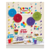 Colorful Birthday Celebration 18 Pc Room Decorating Kit - £18.98 GBP