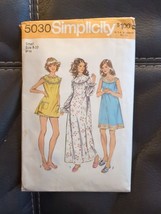 Vtg 1972 Simplicity Pattern 5030 Babydoll Pajamas Nightgown Sz S 8-10 Complete  - £14.93 GBP