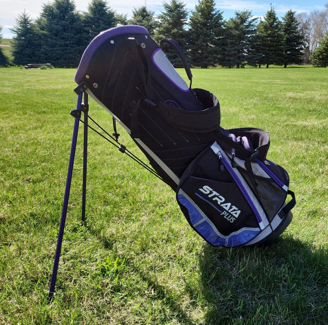 Callaway Strata Plus 7-Way Golf Stand Carry Bag - Black, Gray & Purple - $87.07
