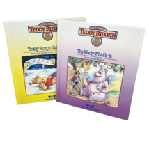 2 Vintage 1980&#39;s The World Of Teddy Ruxpin Books Lullabies + The Wooly What&#39;s It - £14.94 GBP