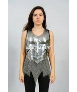 Brave Lady Medieval Cuirass Half Armor Set Steel With Chainmail Fantasy ... - $3,713.17 MXN