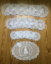 New Six 9” Six 6.5” Six 5.5” Vintage Handmade Crochet Doilies &amp; 16.5&quot;Table Mat - £30.96 GBP