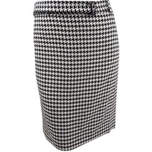 Calvin Klein Womens 2 Black White Houndstooth Pencil Knee Length Skirt N... - $44.09