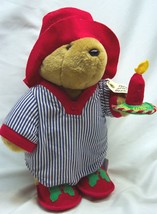 Vintage Kids Gifts Paddington Bear In Holiday Pjs W/ Candle 14&quot; Plush Teddy Bear - £20.08 GBP