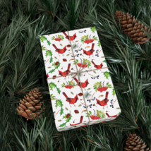 Cardinal, Holly and Berries Gift Wrap Paper, Eco-Friendly - £9.50 GBP