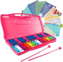 Costzon 25-Note Xylophone With Case, Colorful Musical Toy With Clear, Pink). - £33.77 GBP