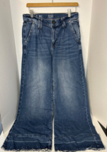 ANA (a new approach) Women’s High Rise Wide Leg Crop Jeans Size 8 Fringe... - $442.70 MXN