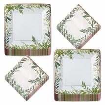 Live It Up! Party Supplies Love and Green Leaves Gold Metallic Square Bridal Din - £15.07 GBP
