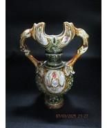 Antique English Majolica Herculaneum pottery two handles  vase 6.25&quot; - €378,95 EUR
