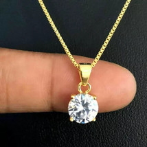 18&#39;&#39; Women&#39;s 1.5Ct Round Cut Lab Created Diamond Pendant 14k Yellow Gold Plated - $97.64