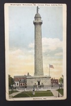 Baltimore Maryland Washington Monument &amp; Mount Vernon Place WB Postcard 1925 - £3.86 GBP