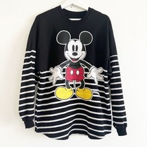 Disney Store Mickey Mouse True Original Black White Spirit Jersey Shirt Stripe S - £26.89 GBP