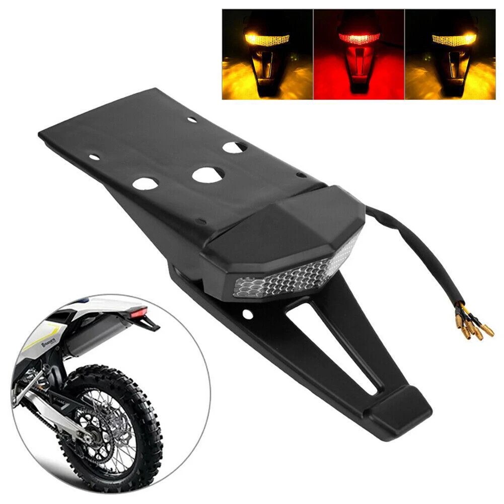 Accessories Tail Light With Bracket Universal ABS Plastic Enduro Fender Rear - £16.77 GBP