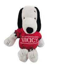 Vintage Snoopy Plush Macys Christmas Sweater Stuffed Animal Toy Peanuts - £19.71 GBP