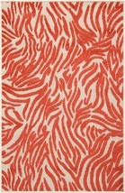 3&#39; X 4&#39; Red And Ivory Abstract Indoor Outdoor Area Rug - £61.49 GBP