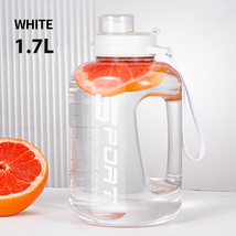 1.7L Large-Capacity Netflix Straw Pot Belly Cup Sports Water Bottle (White) - £15.67 GBP